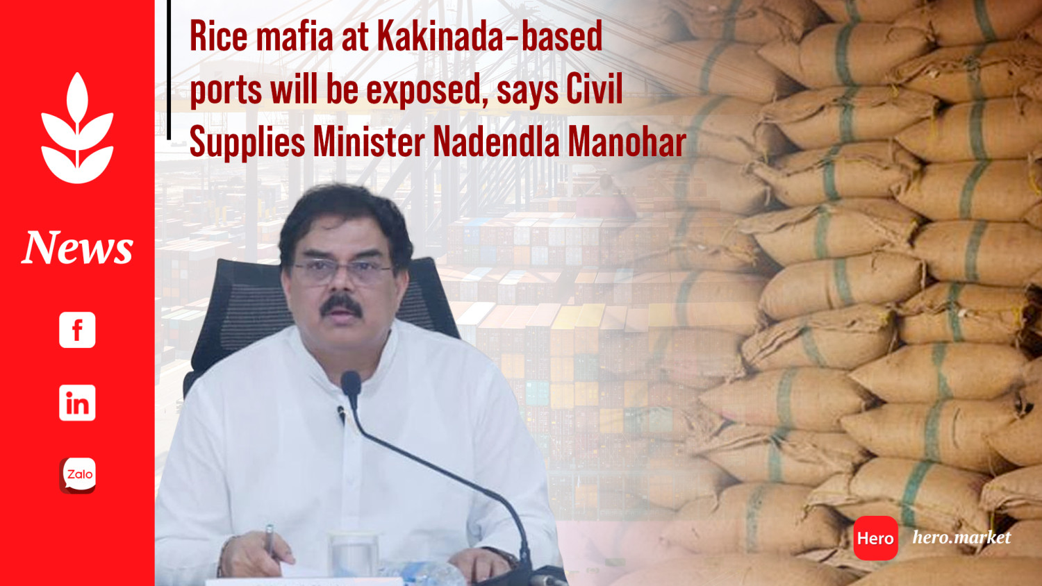 Rice mafia at Kakinada-based ports will be exposed, says Civil Supplies Minister Nadendla Manohar